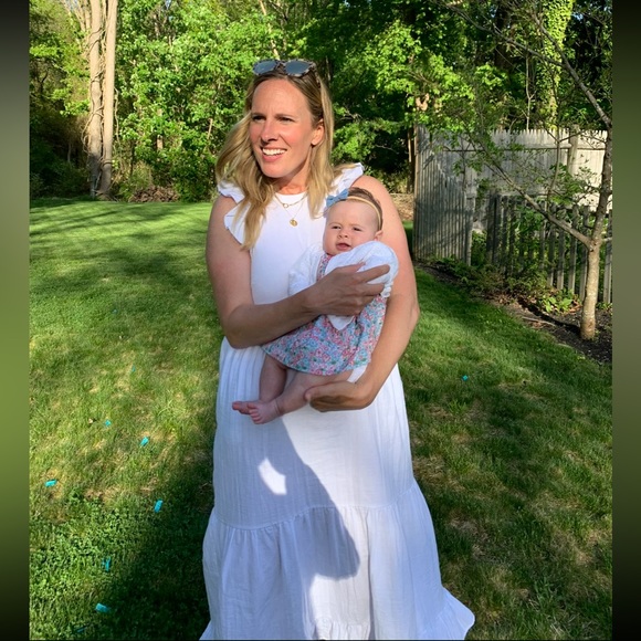 White ruffle midi dress - Picture 2 of 2